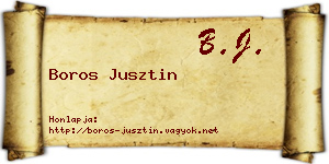 Boros Jusztin névjegykártya