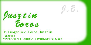 jusztin boros business card